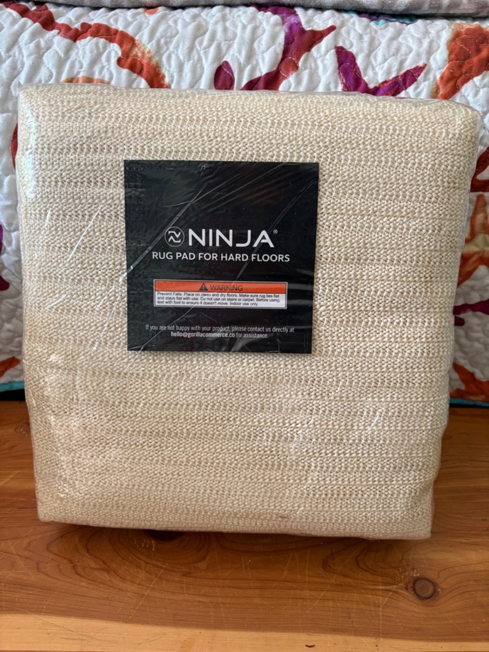 Ninja Beige Non-Slip Rug Pad for Hard Floors